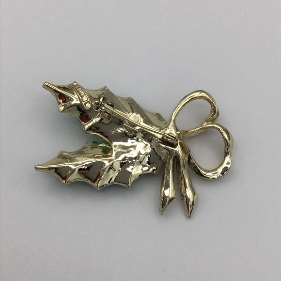 Vintage Signed Gerry's Holiday Holly Winter Brooch Pin - Picture 11 of 13